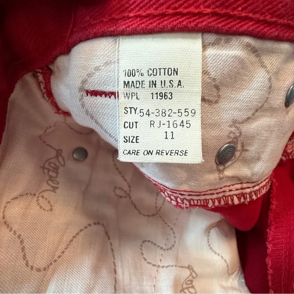 ROPER Vintage Red High Rise Western Jeans - Size 11 - Made in USA - Picture 5 of 14